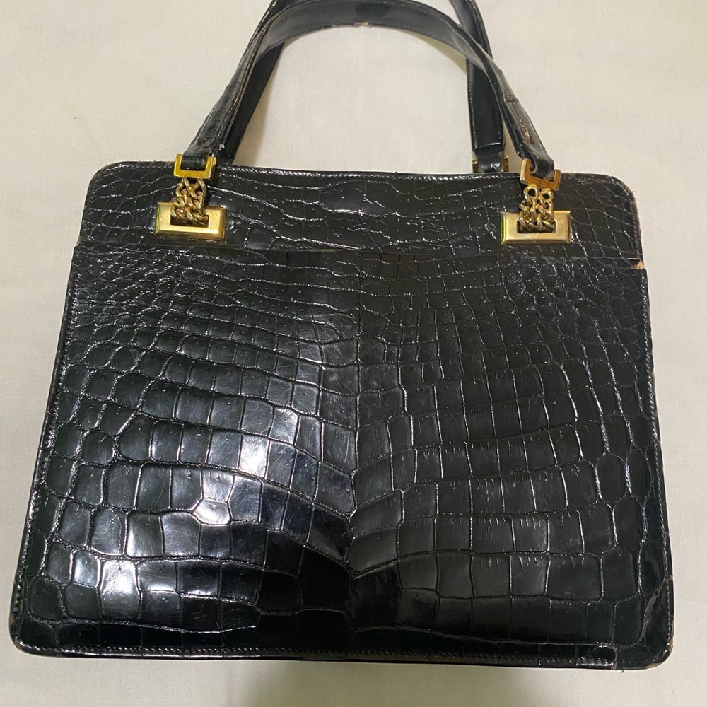 RARE Vintage 1960s Sacha Paris Genuine Alligator Bag – Crowned Swan Edition